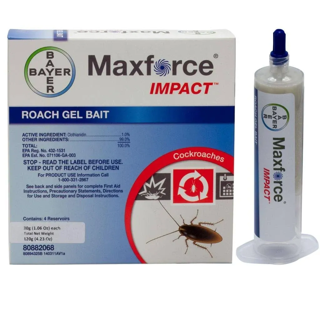 FOUR 30g TUBES - - Maxforce Impact Roach Bait - EXTERMINATOR GRADE!!