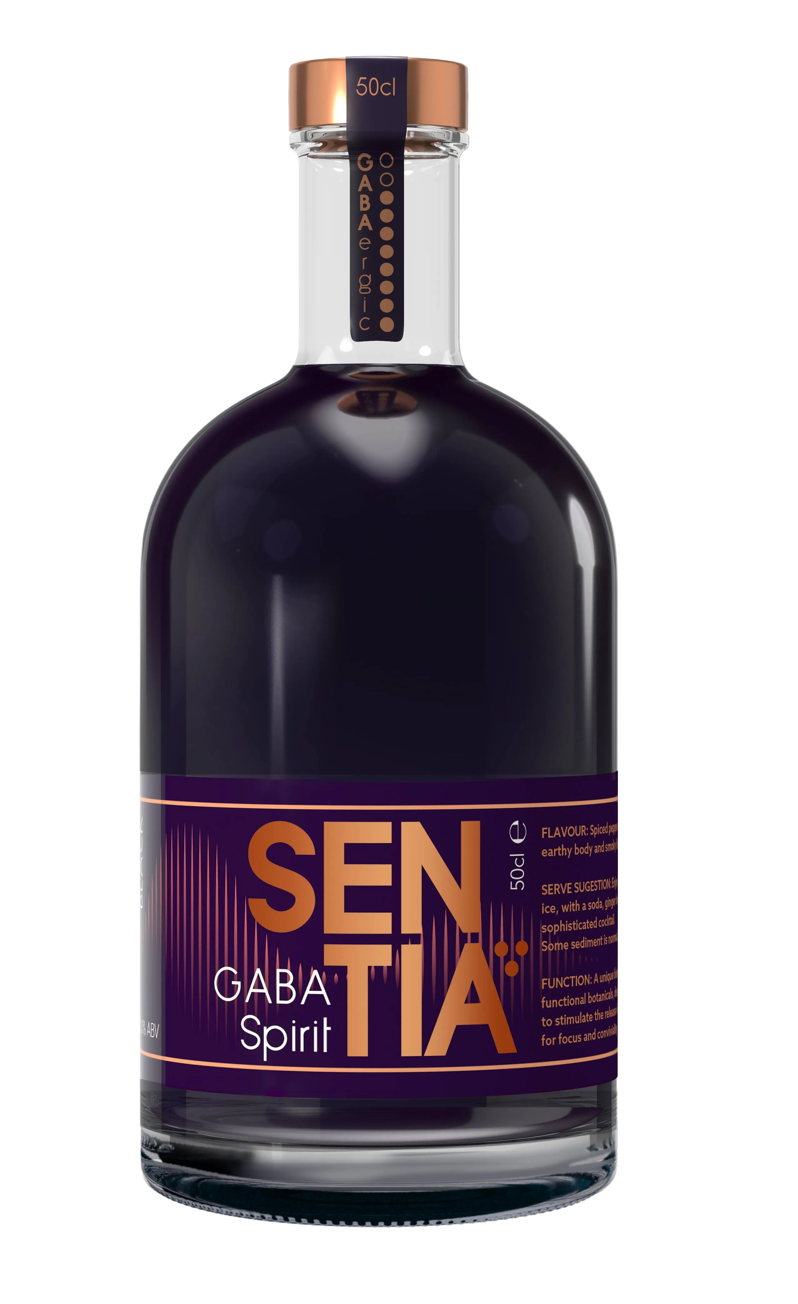 Sentia Black GABA Spirit, 50cl Non-Alcoholic Vegan Gluten Free Fair Trade 0%