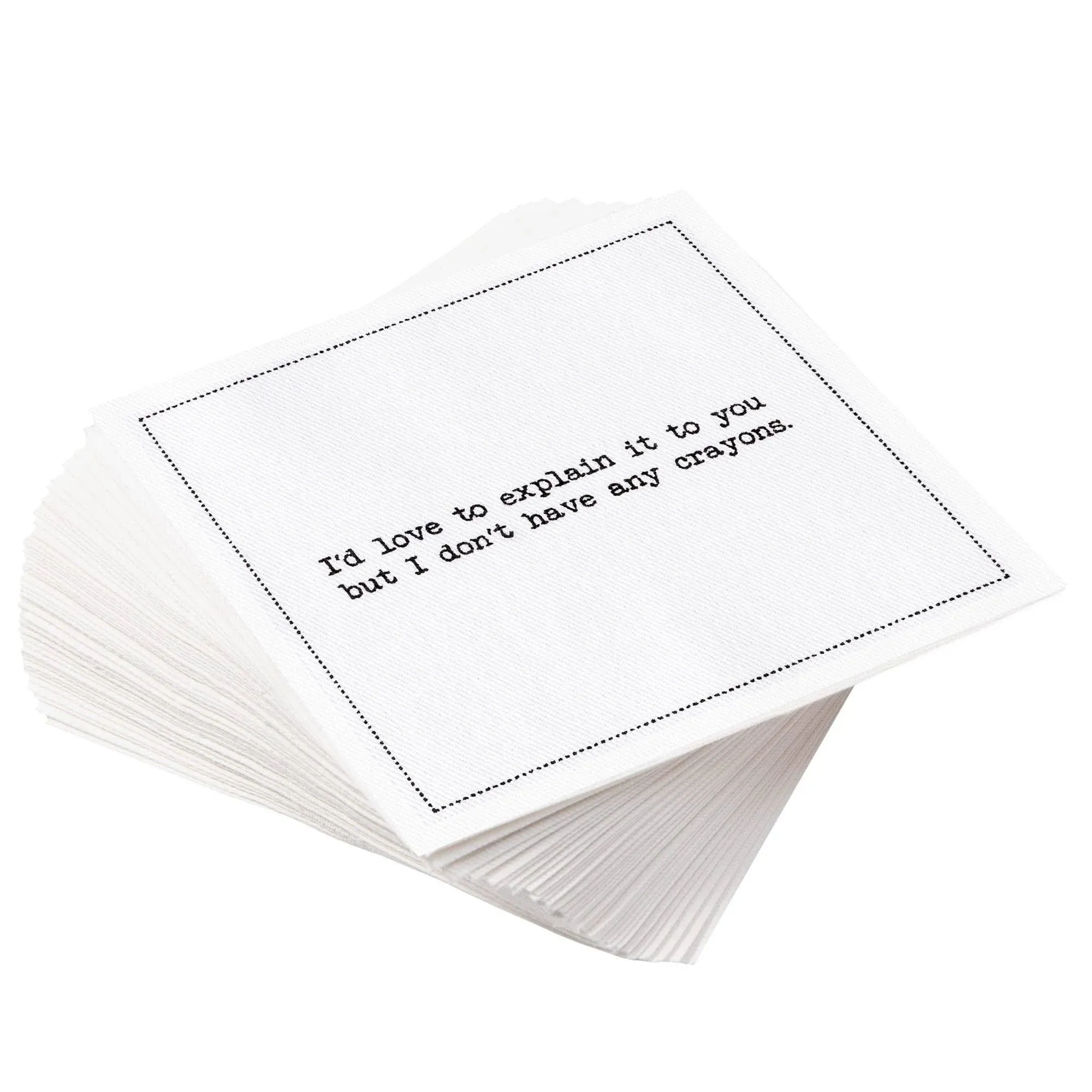 Five Star Napkins Subversive Quotes White Cotton Cocktail Napkins