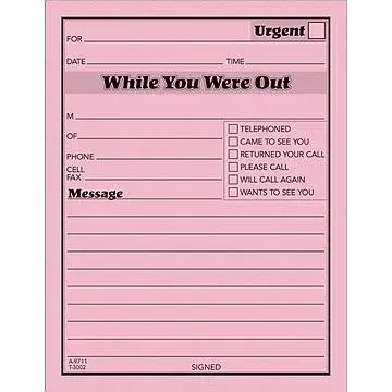 Quill Brand® While-You-Were-Out Message Pads, 5-1/2" x 4-1/4", 50 Sheets/Pad, 12 Pads/Pack (792001)