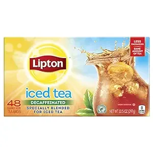 Lipton Iced Tea Bags, Black Tea, Unsweetended Iced Tea, Family-Sized, 48 Tea Bags(Pack of 6)