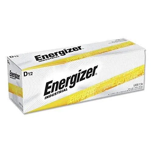 Energizer D Alkaline Industrial Batteries1.5v, Box of 12