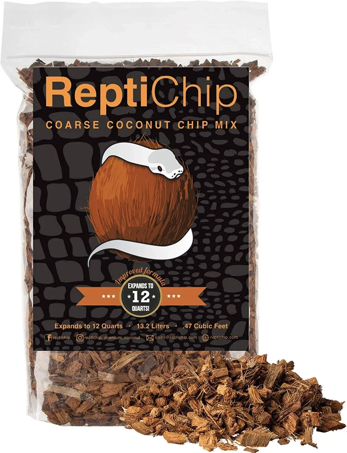 ReptiChip Reptile Bedding Coconut Chip Substrate for Terrariums