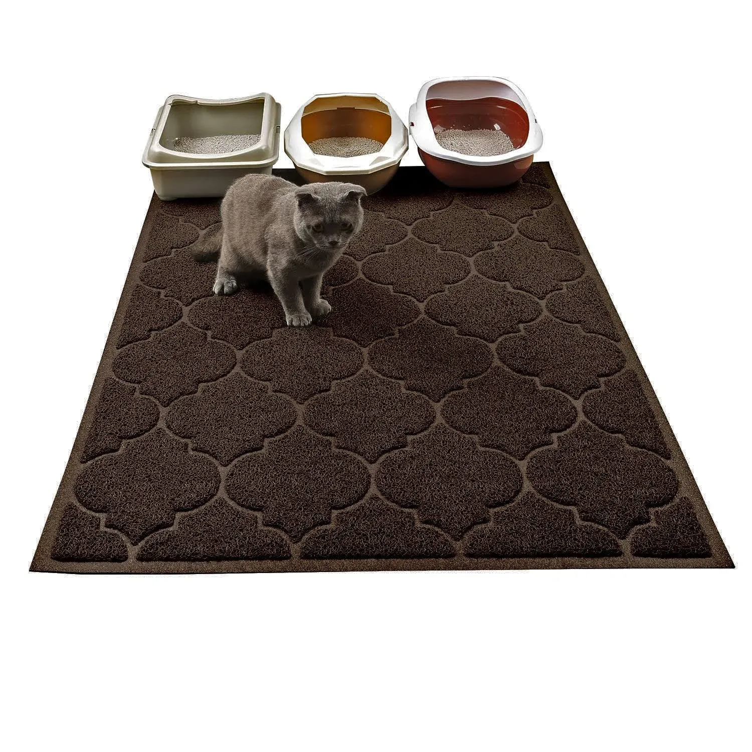 Cat Litter Mat, XL Super Size, Phthalate Free, Easy to Clean, 46x35 Inches, D...