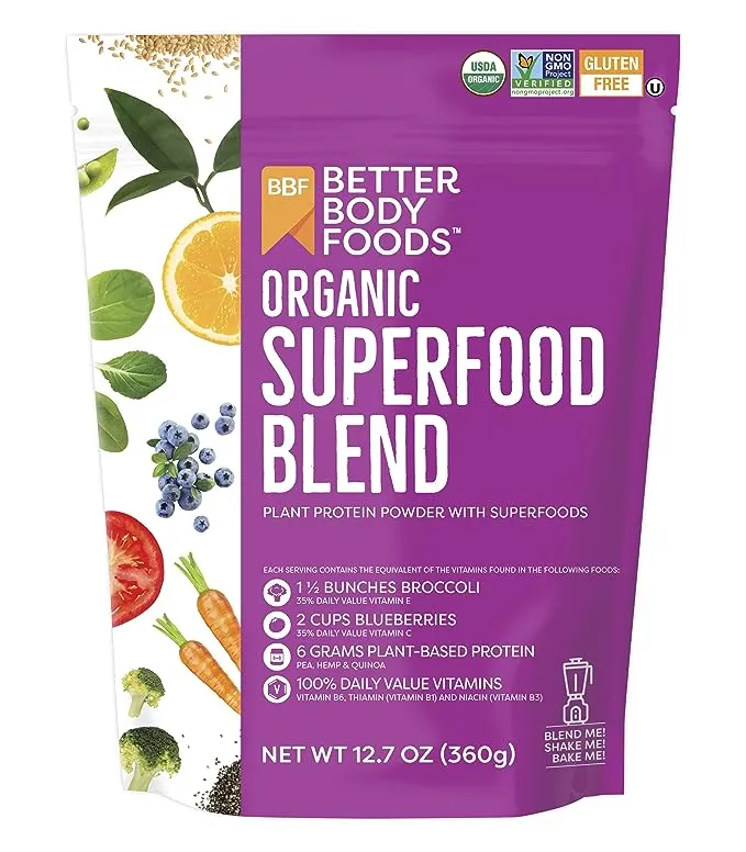 BetterBody Foods Organic Superfood Powder with Protein, Vitamins C, E, and B12 (12.7 oz.)