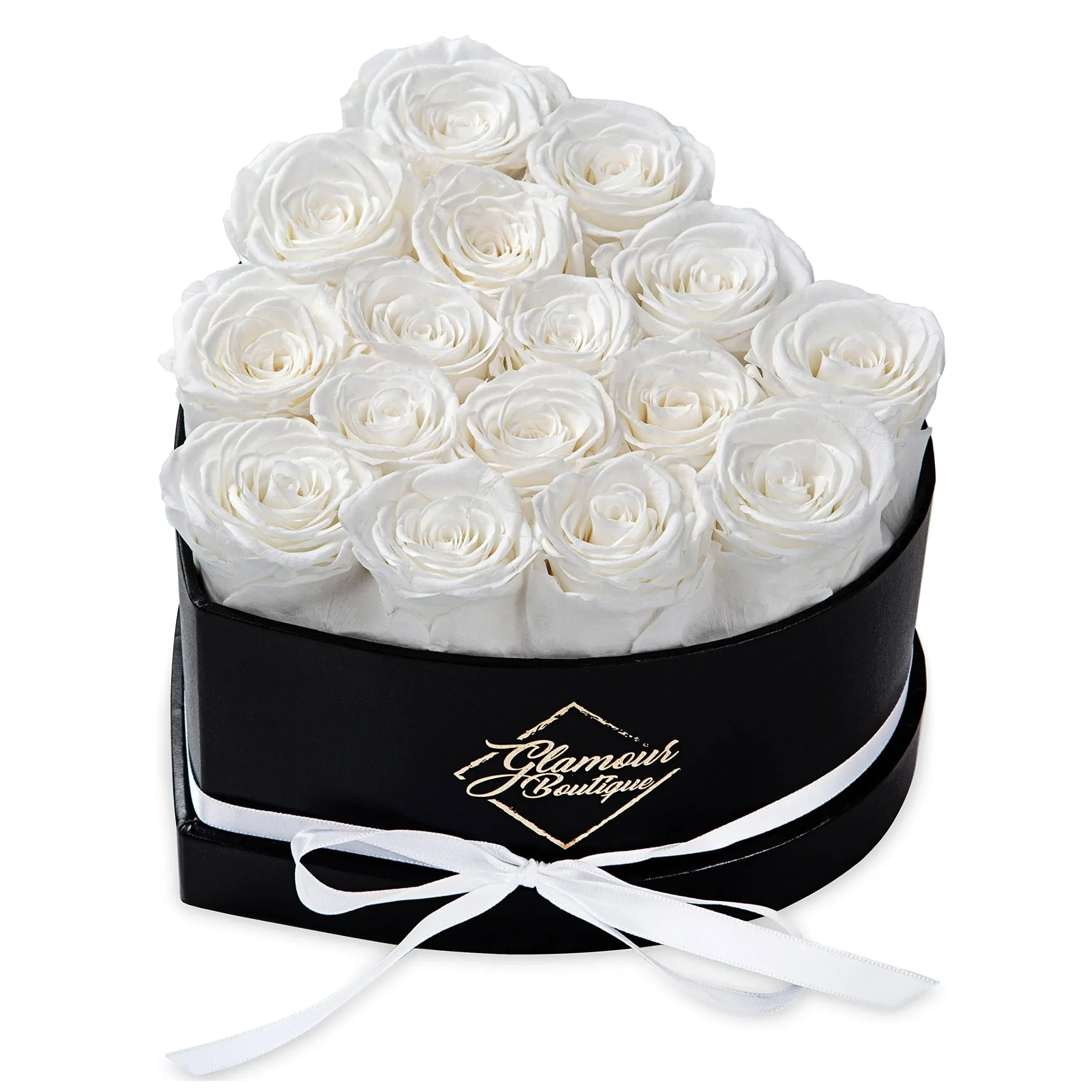 Glamour Boutique 16-Piece Forever Flowers Heart Shape Box - Preserved Roses ...