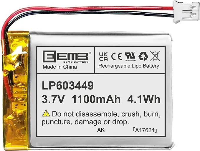 EEMB Lithium Polymer Battery 3.7V 1100mAh Lipo Rechargeable Battery Pack