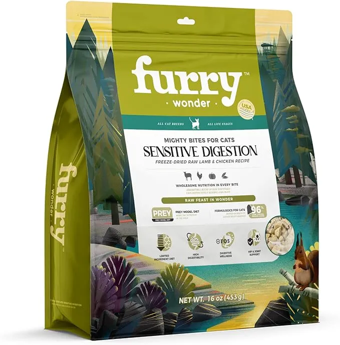 Furry Wonder Freeze-Dried Raw Lamb &amp; Chicken Recipe For Cats - Sensitive Digesti