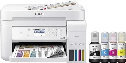 Epson EcoTank ET-3760 Wireless Color All-in-One Cartridge-Free Supertank Printer with Scanner, Copier, ADF and Ethernet. Full 1-Year Limited Warranty (Renewed Premium),White