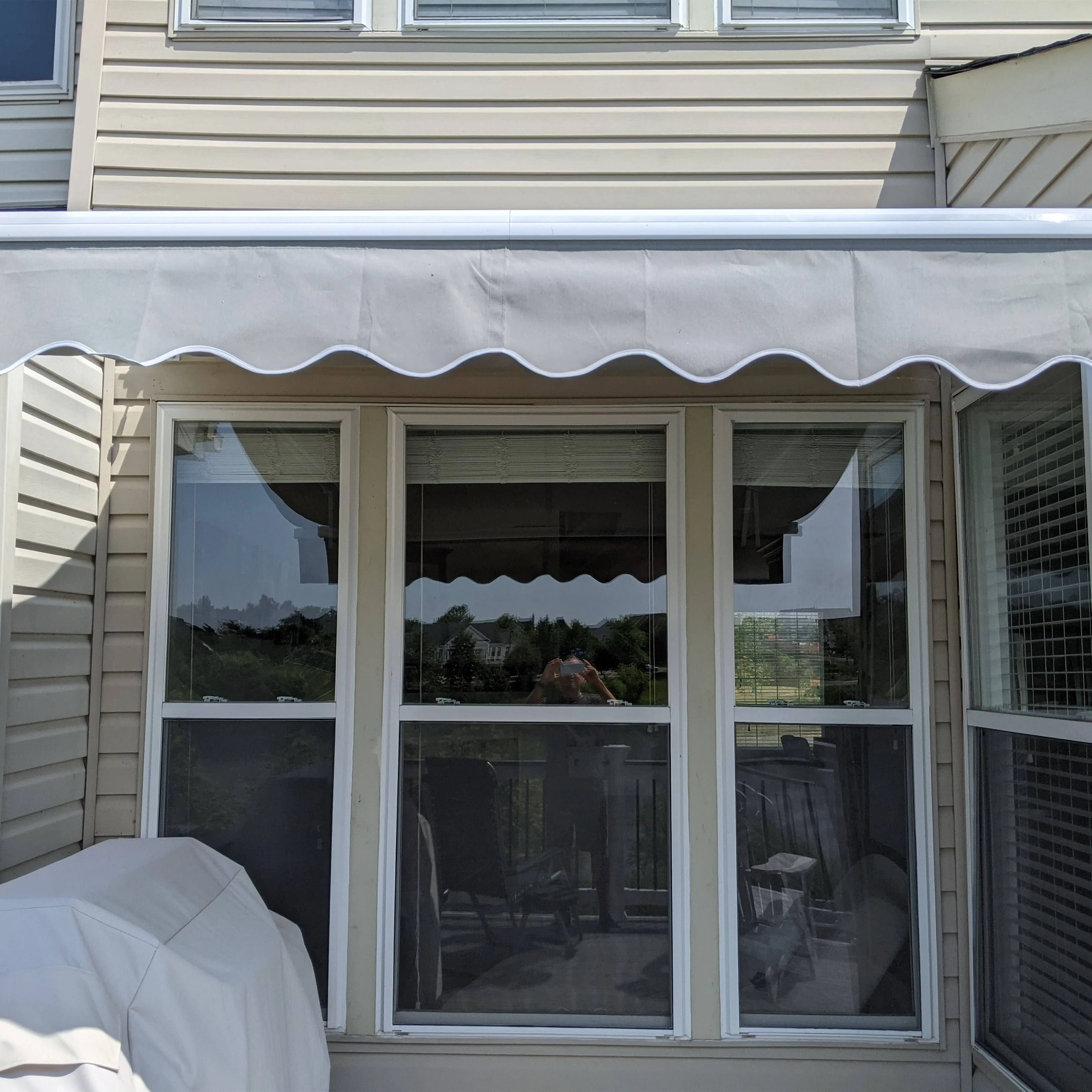 Aleko 20'x10' Retractable Awning Fabric Replacement Ivory Color