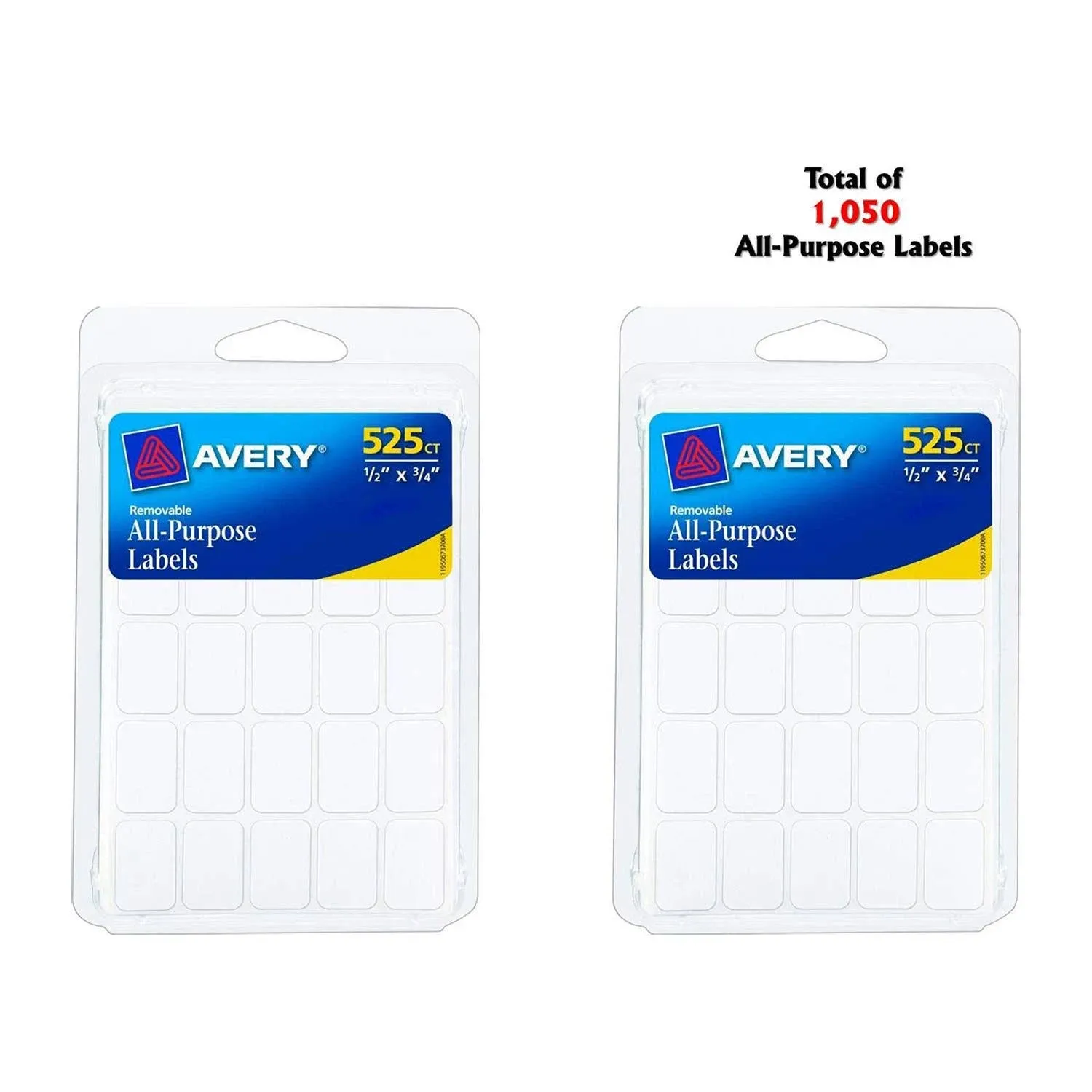 2 ~ Avery White ALL-PURPOSE LABELS 525 pk Removable Discreet Tag Price Container