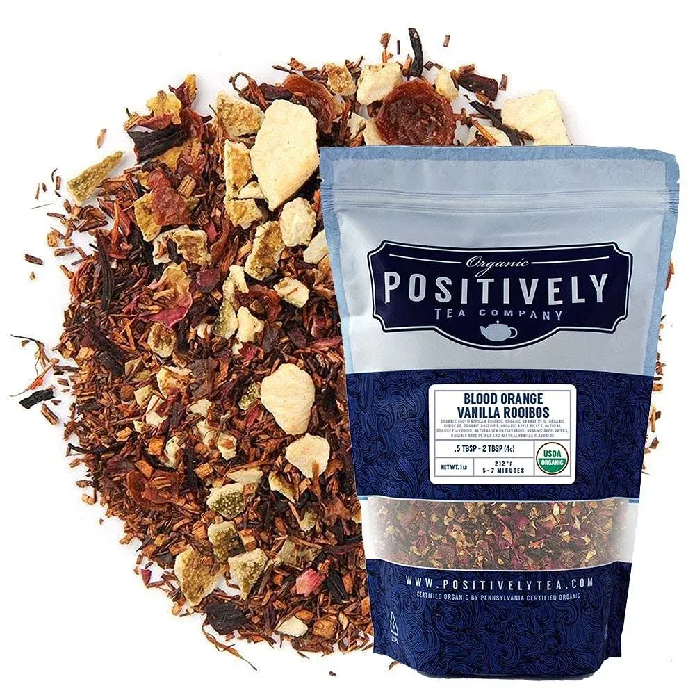 Positively Tea Company, Organic Blood Orange Vanilla Rooibos Tea, Loose Leaf, 1 ...