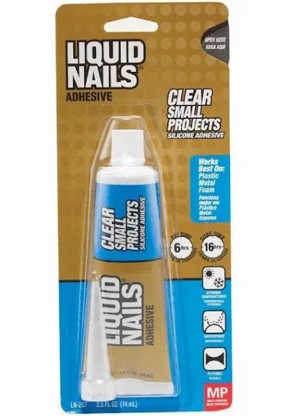 Liquid Nails Ln-207 6 Pack 2.5 oz. Small Projects Silicone Adhesive, Clear