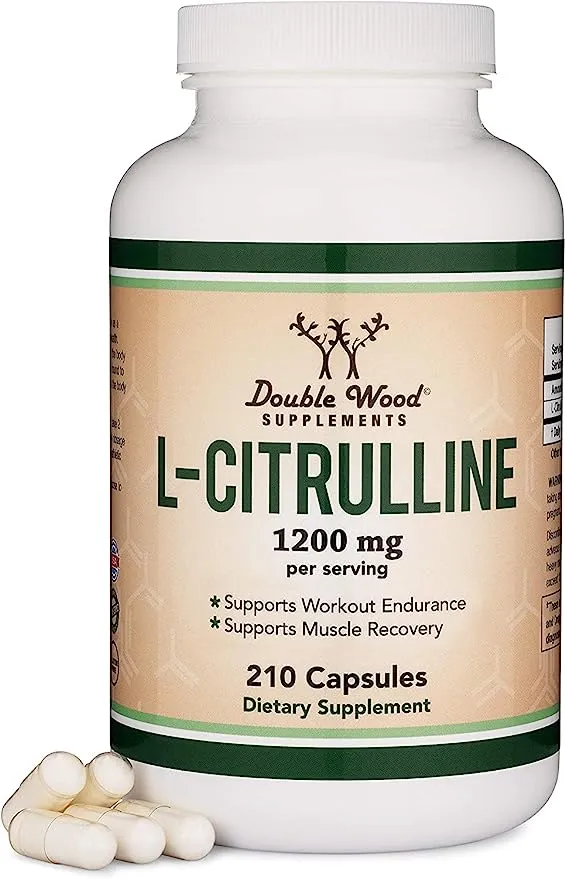 L Citrulline Capsules 1,200mg per Serving, 210 Count (L-Citrulline Increases Levels of L-Arginine and Nitric Oxide) Muscle Recovery Supplement –