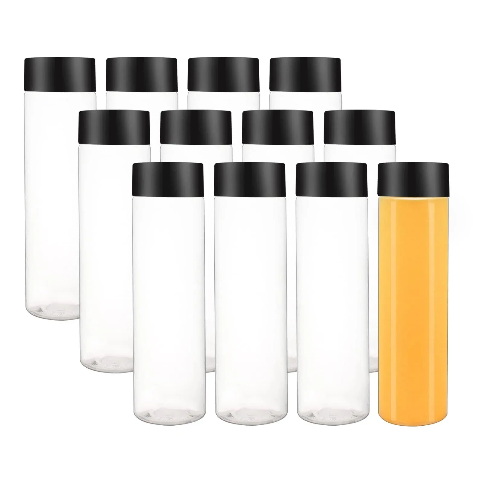 6/12pcs 13.6 OZ/400ml * Plastic Juice Bottles With * *, Plastic Smoothie Bottles Ideal For Juice, Milk And Other Beverage, For Travel Camping Picnic, Drinkware Supplies