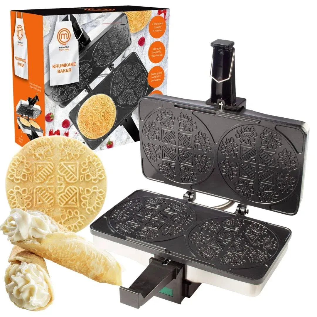 MasterChef Krumkake Baker- Make 2 Krumkake Pizzelle Like Cookies, Great for ...