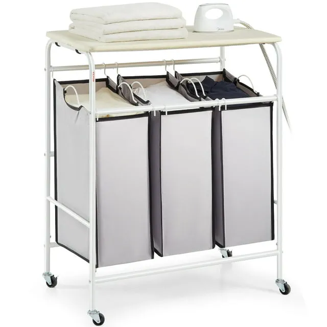 VEVOR 3-Section Laundry Sorter Cart Removable Bags