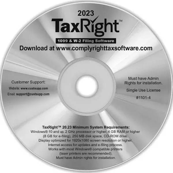 2024 TaxRight Software - W-2 and 1099 Filing for Small Businesses