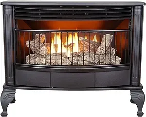 Procom Qnsd250t-r Vent Free Dual Fuel Stove, Freestanding Fireplace and Indoor Space Heater, Use with Natural Gas or Liquid Propane, Heats Up to 1,100