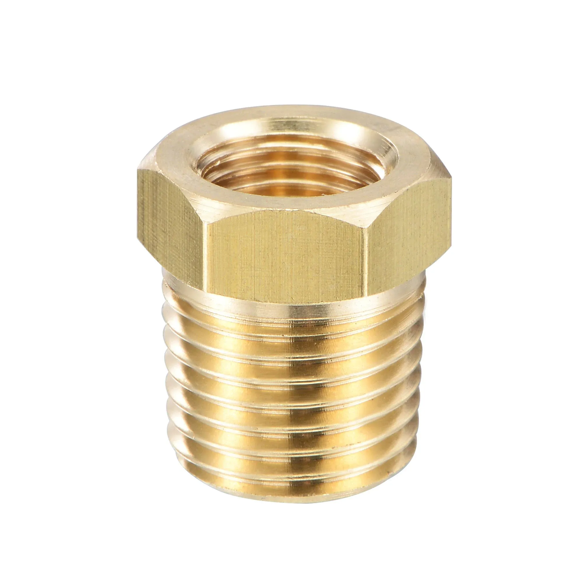 Brass Pipe Fitting Reducer Adapter 1/4&#034; BSPT Male x 1/8&#034; NPT Female