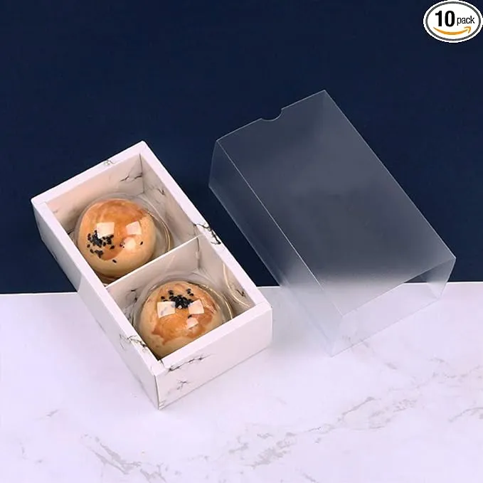 BBC INS Marble Cake Box With Clear Lid Gift Packaging Boxes For Moon Cake/Coo...