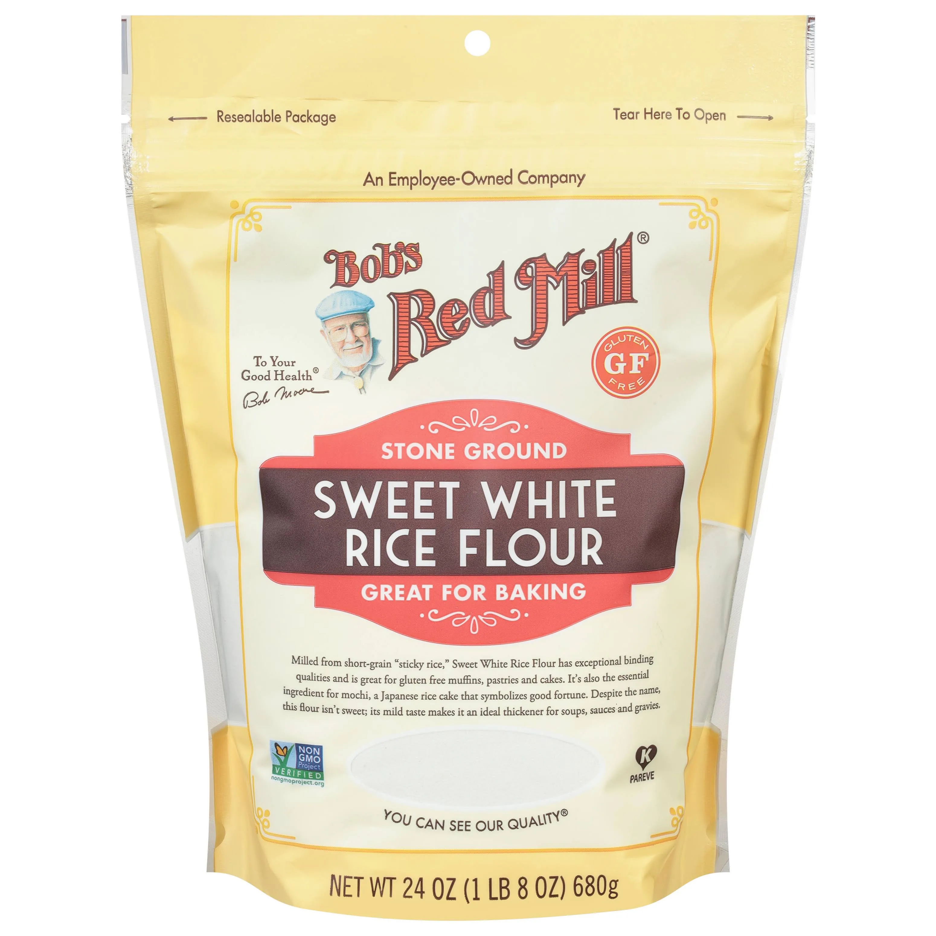 Bobs Red Mill Rice Flour, Sweet White, Stone Ground - 24 oz