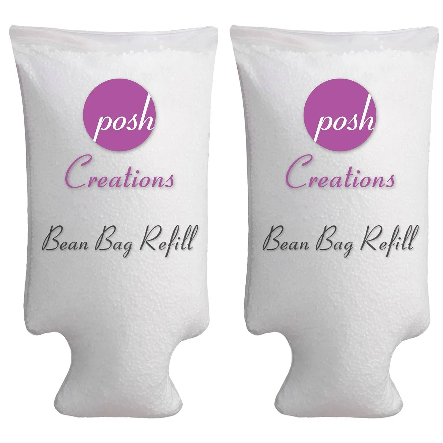 Posh Creations Foam Filling Bean Bag Refill, 100L - 2 Pack, White