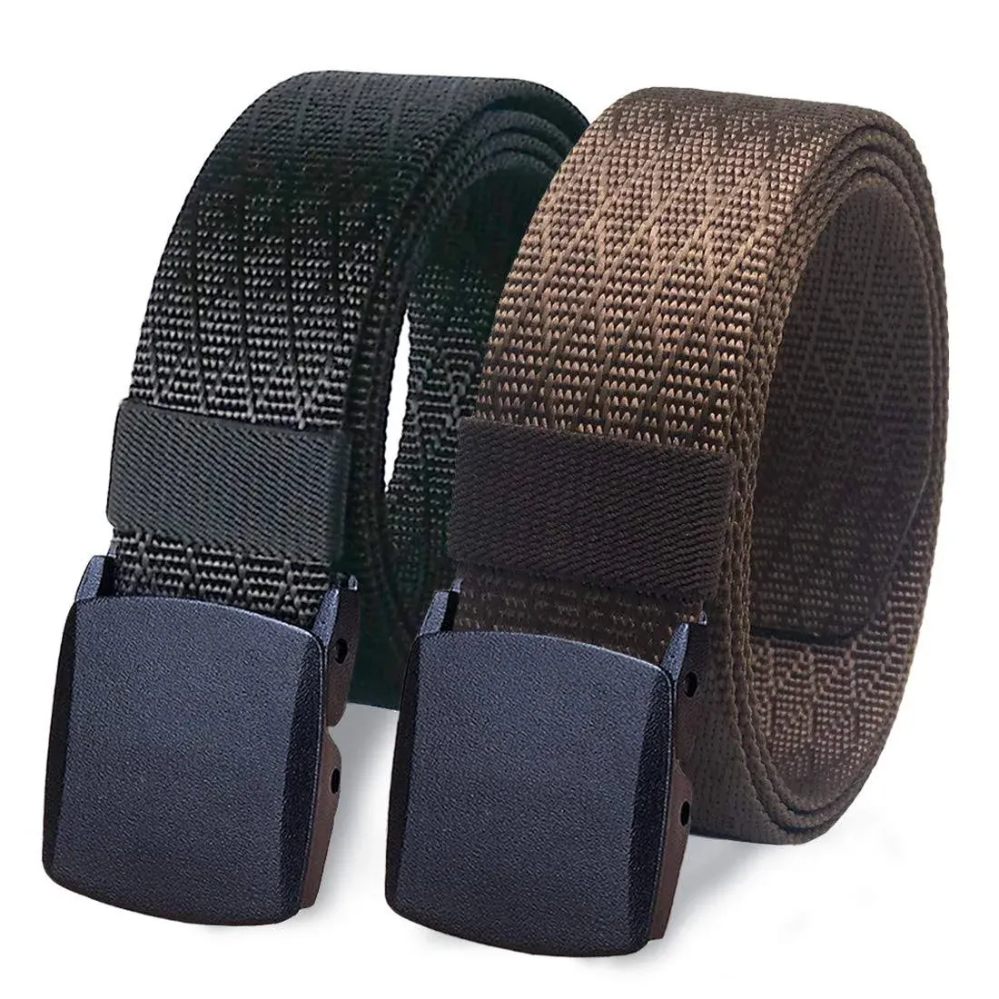 WYuZe 2 Pack Nylon Belt Outdoor Military Web Belt 1.5" Men Tactical Webbing Belt