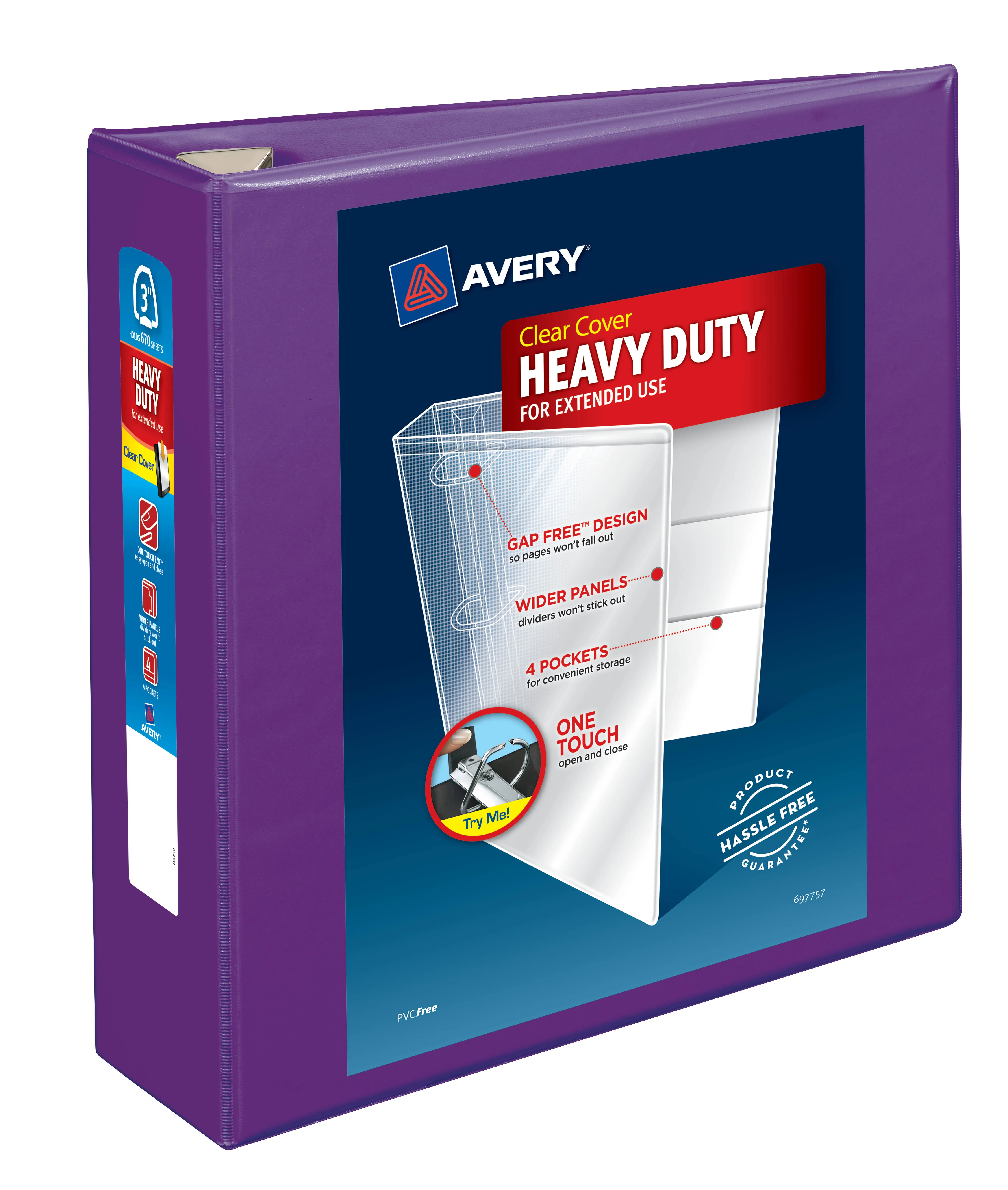 Avery Heavy-Duty View Purple 3" Binder (79810)