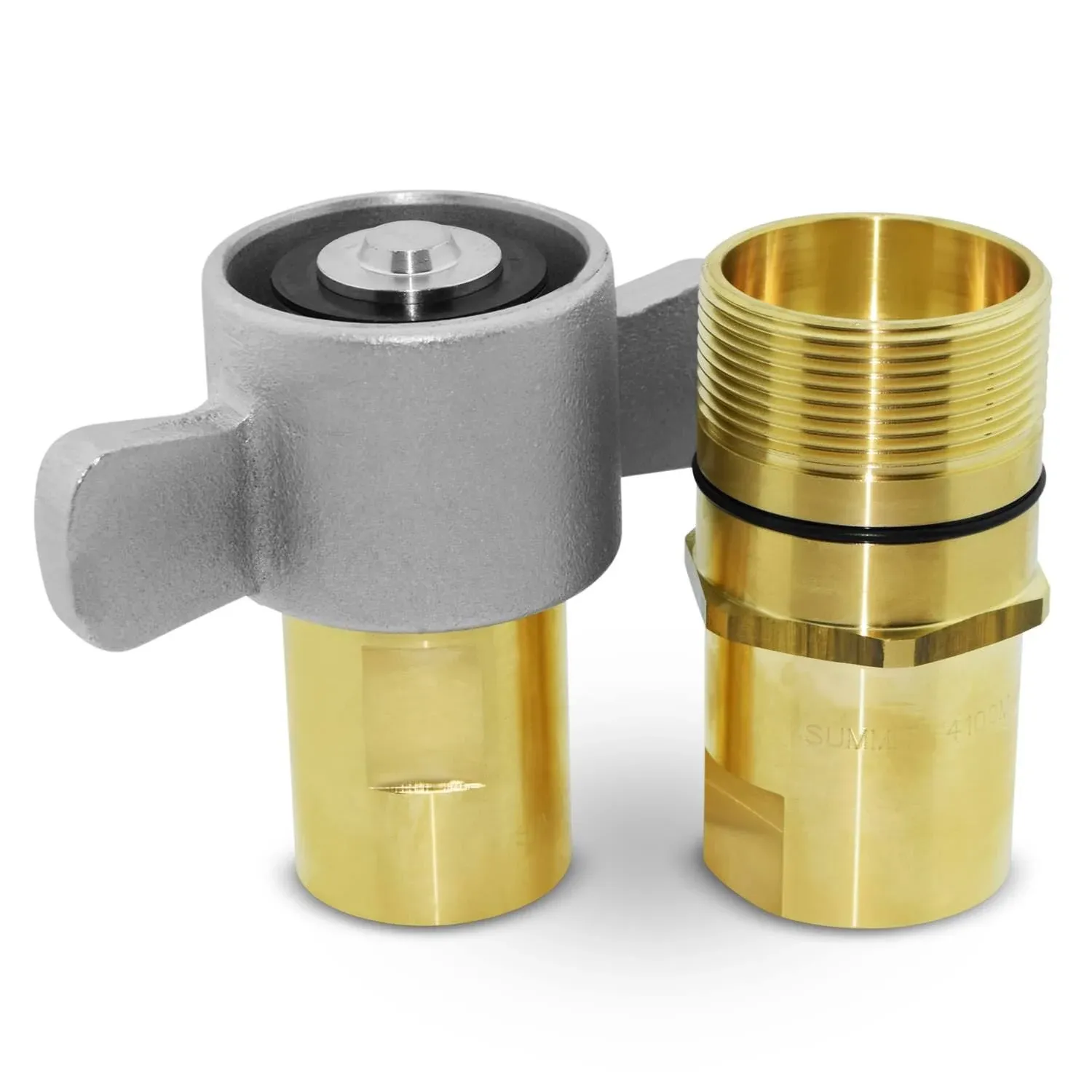 1&#034; NPT Wet-Line Wing Nut Hydraulic Quick Disconnect Coupler / Coupling Set