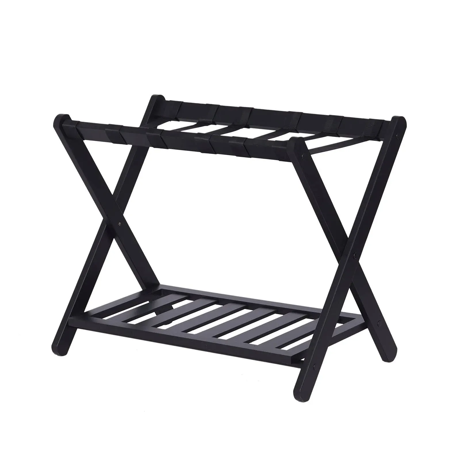 Luggage Rack with Shelf Folding Luggage Rack for Guest Room Bedroom Hotel