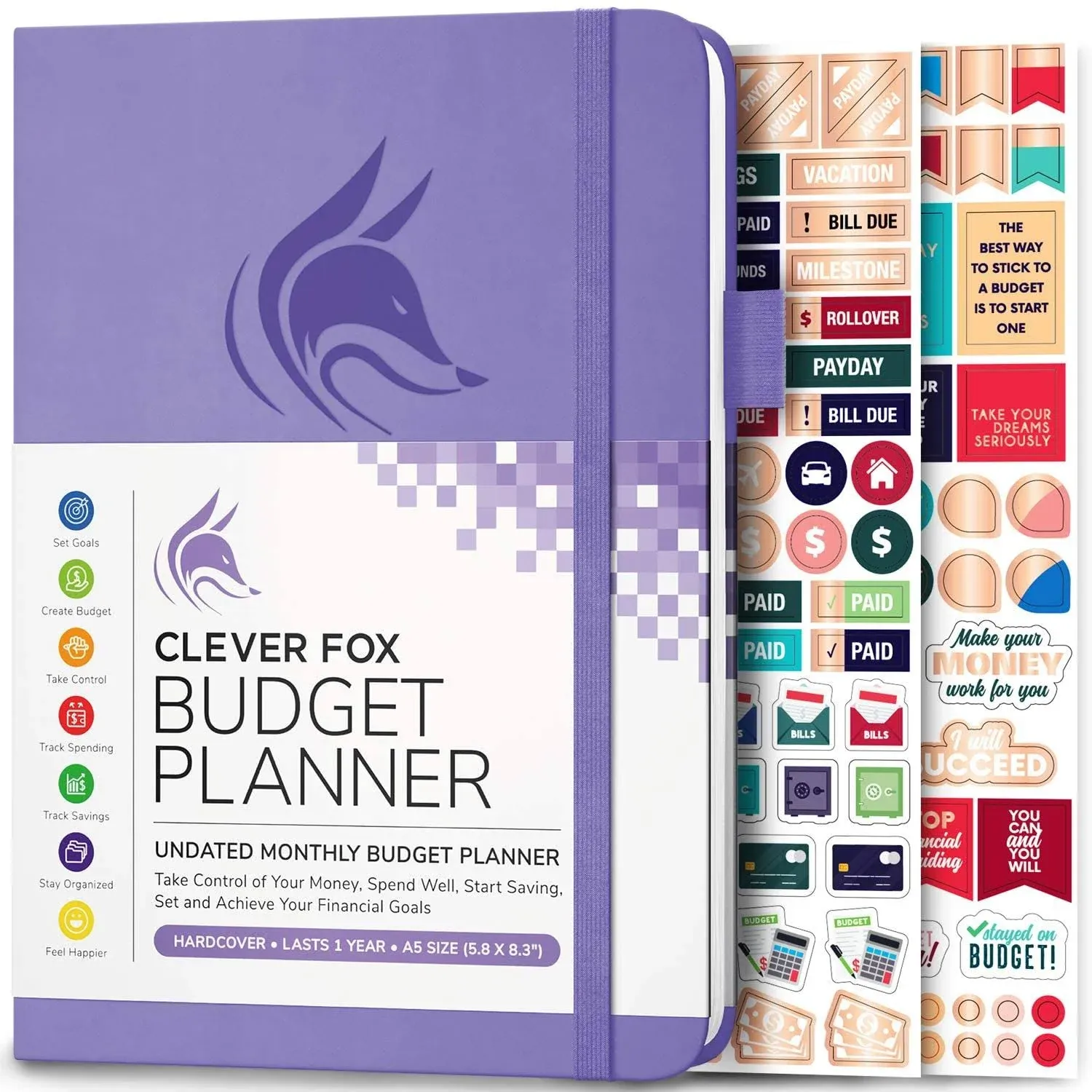 Budget Planner Notebook - Monthly Expense Tracker &amp; Bill Organizer A5 Black