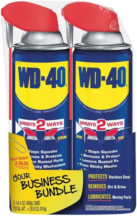 WD-40 490224 Multi-Use Product 14.4 oz. Smart Straw Twin-Pack