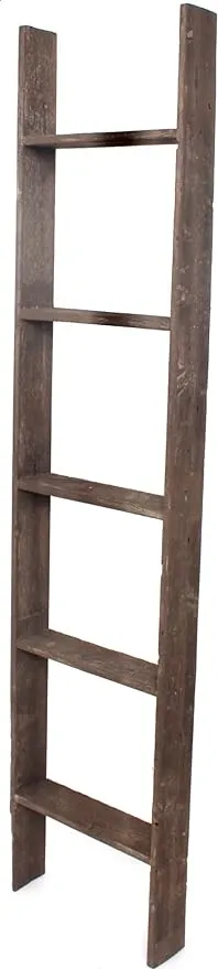 Rustic Farmhouse 5ft Reclaimed Wood Picket Ladder (Brown)