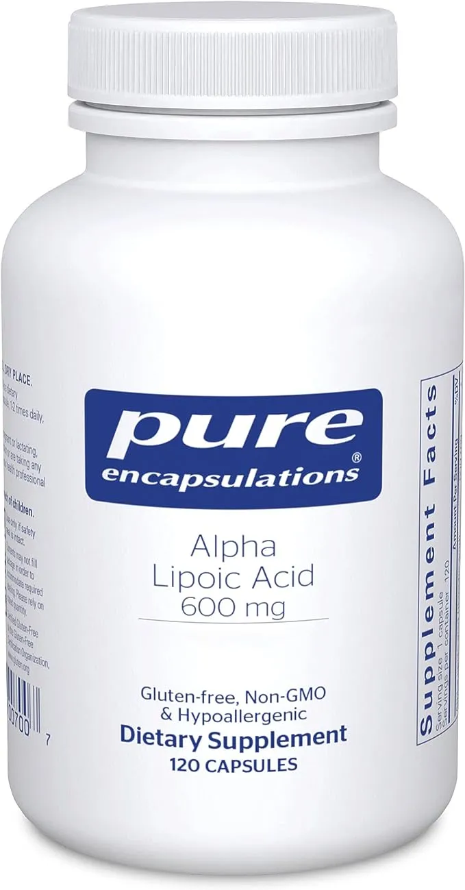 Pure Encapsulations Alpha Lipoic Acid 600 mg - ALA Supplement for Liver Support, Antioxidants, Nerve Health, Cardiovascular Health & Carbohydrate Support - Premium Alpha Lipoic Acid - 120 Capsules