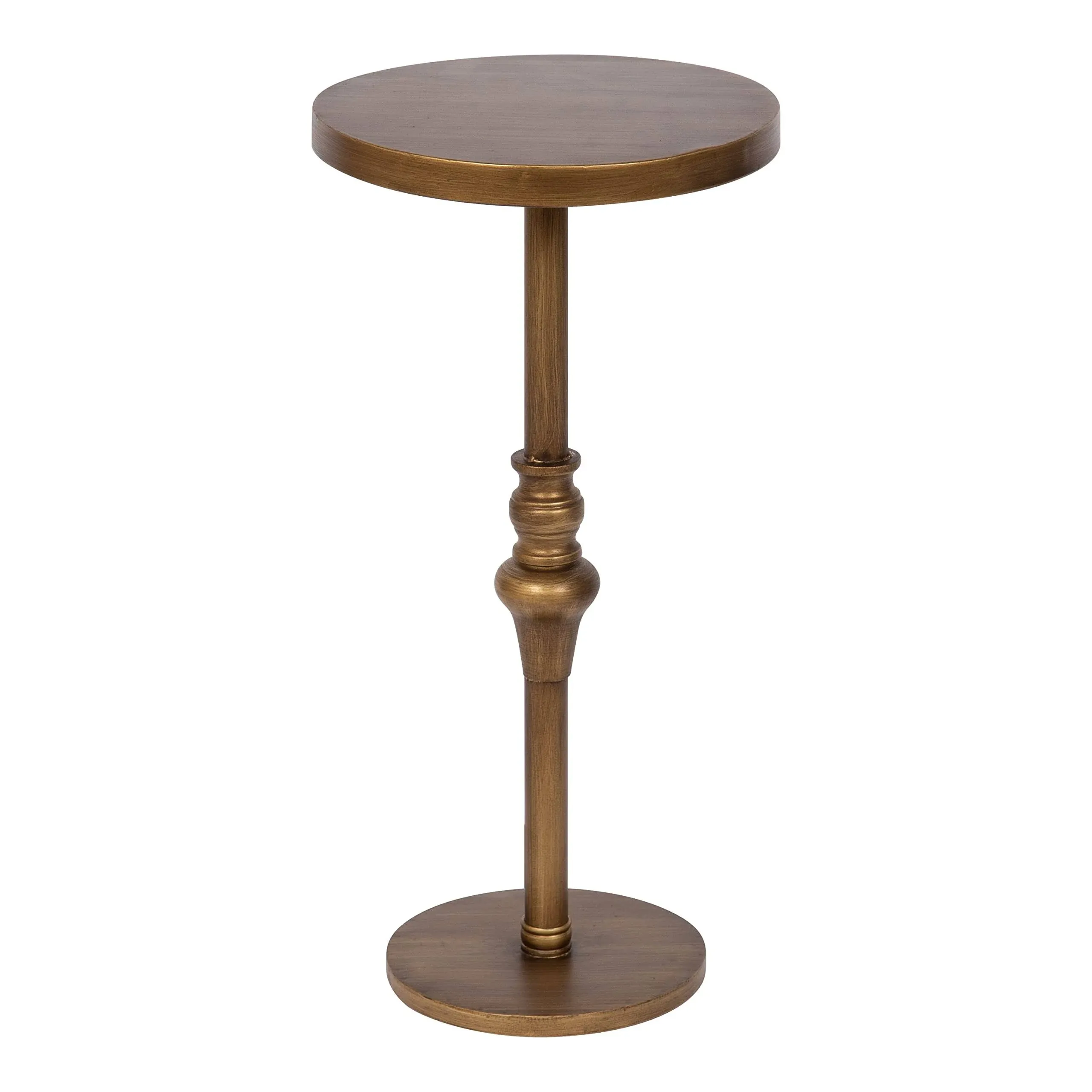 Kate and Laurel Stratton Rustic Pedestal Table, 12" x 12" x 26", Rustic Caramel and Black, Decorative Pedestal Table for Smaller Living Areas