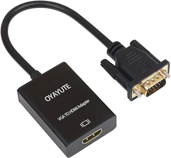 OYAYUTE VGA to HDMI Adapter with Audio 1080p male VGA to Female HDMI Converter Cable for Computer Desktop Laptop PC Monitor Projector HDTV