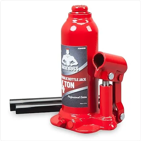 Jack Boss Bottle Jack 4 Ton (8,800 Lbs) Welded Hydraulic Car Jack with Pump Hand