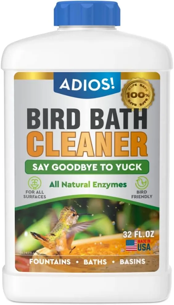 ADIOS! Bird Bath Cleaner for Outdoor Fountains and Bowls, Safely Cleans Metal, G