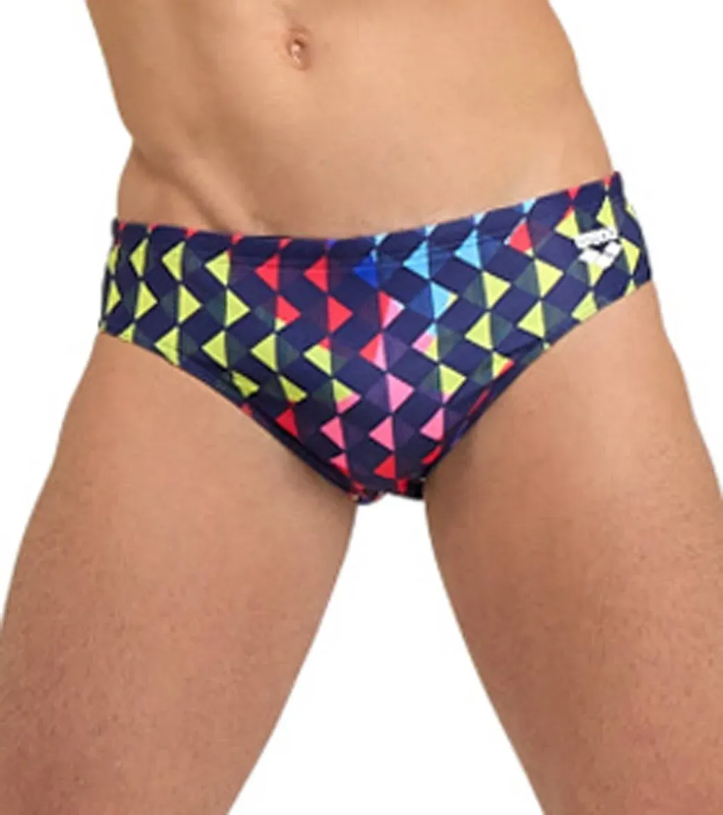 Arena Swim Briefs - Men - Navy Multi - Size: 38 - Carnival Brief