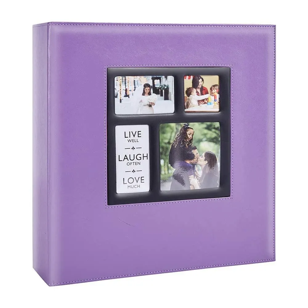 Artmag Photo Picutre Album 4x6 1000 Photos, Extra Large Capacity Leather Cover Wedding Family Photo Albums Holds 1000 Horizontal and Vertical 4x6 Photos with Black Pages (Purple)