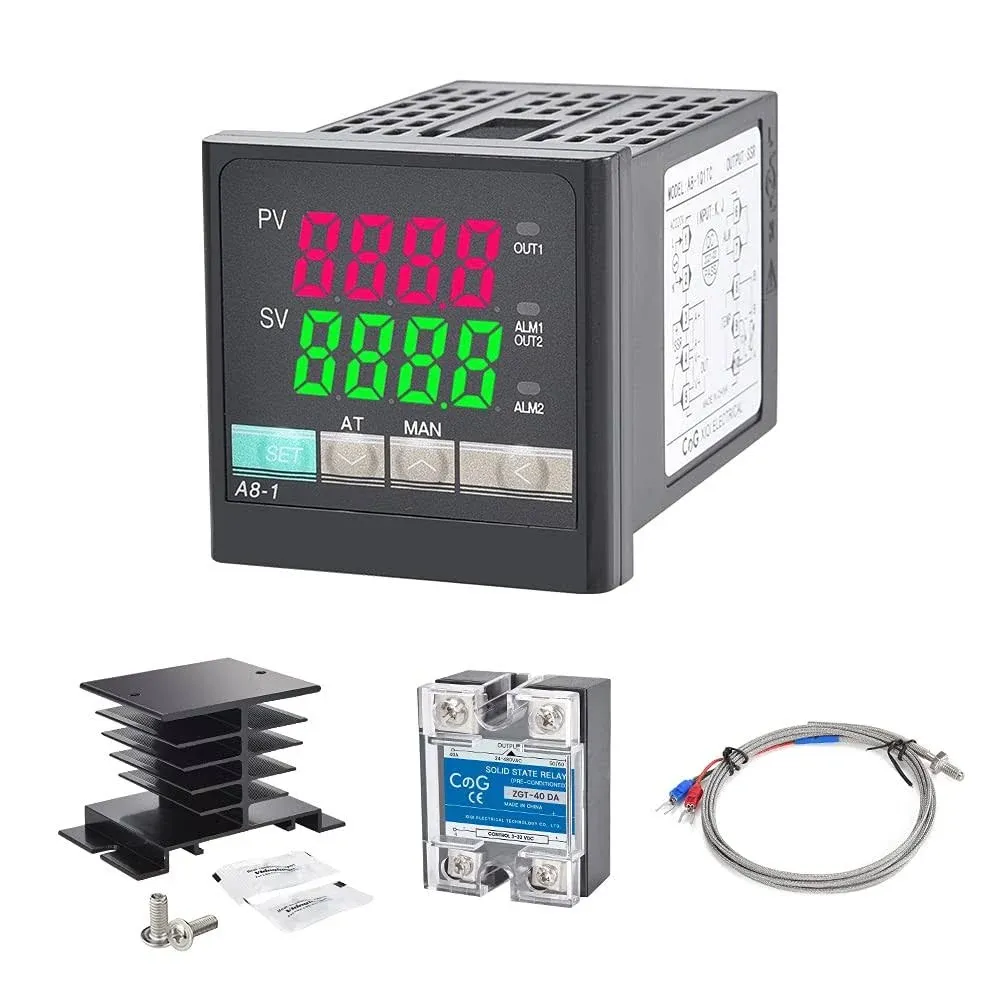 CGELE PID Temperature Controller Kit Voltage AC 100~240V Comes with SSR 40DA ...