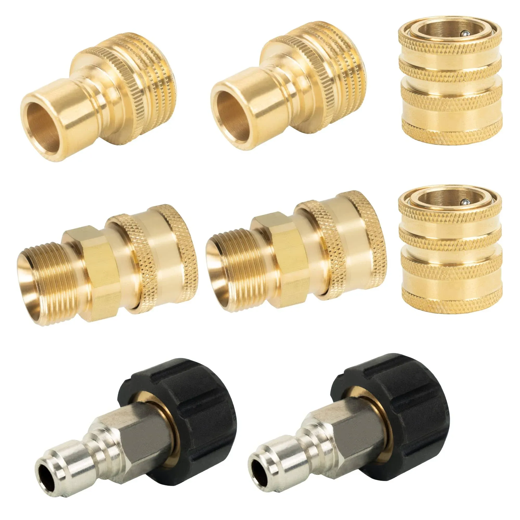 LIULO TOOL Pressure Washer Adapter Set Quick Disconnect Kit M22 Metric Male Thread Quick Connector