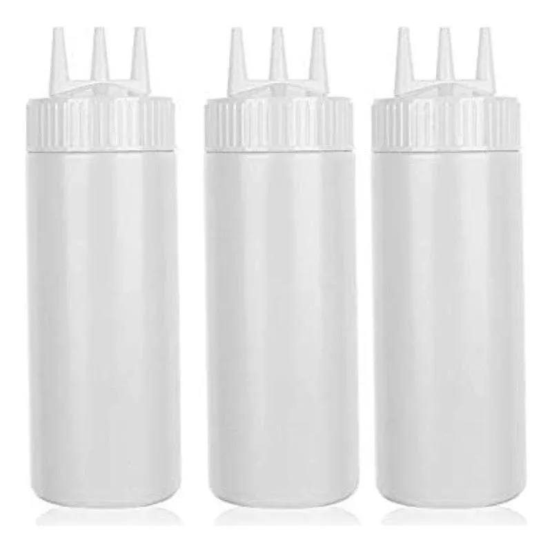 beyonday 3pcs Seasoning Squeeze Bottles 3 Hole Ketchup Mustard Dressing Squee...