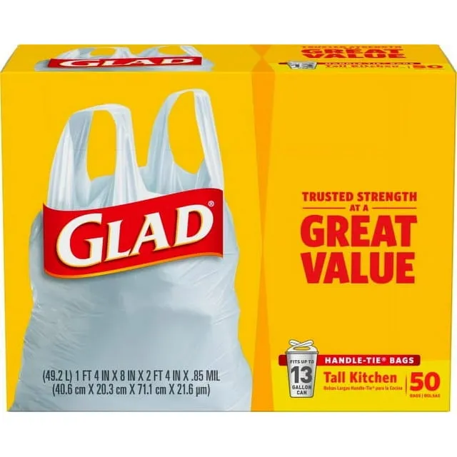 Glad Tall Handle-Tie Kitchen Trash Bags