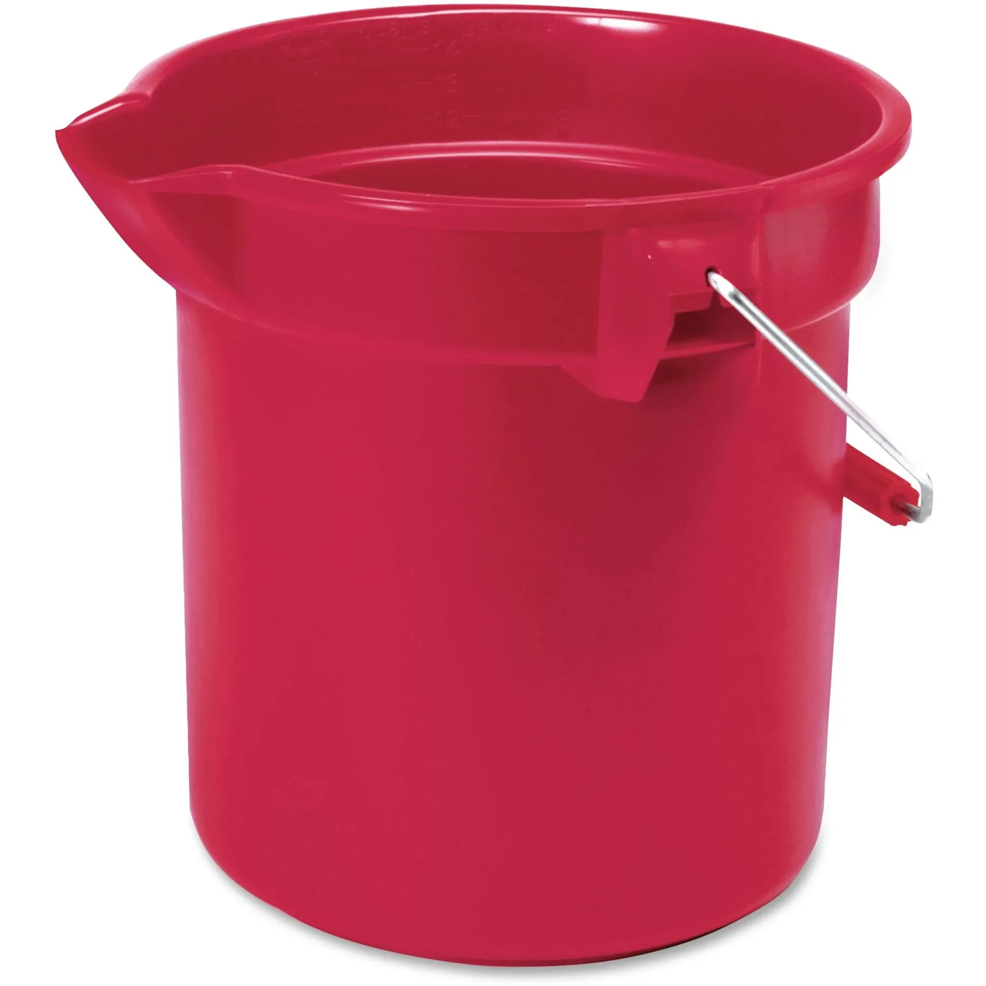 Rubbermaid Commercial Products 3.5 Gallon BRUTE Heavy-Duty, Corrosive-Resistant, Round Bucket, Red (FG261400RED)