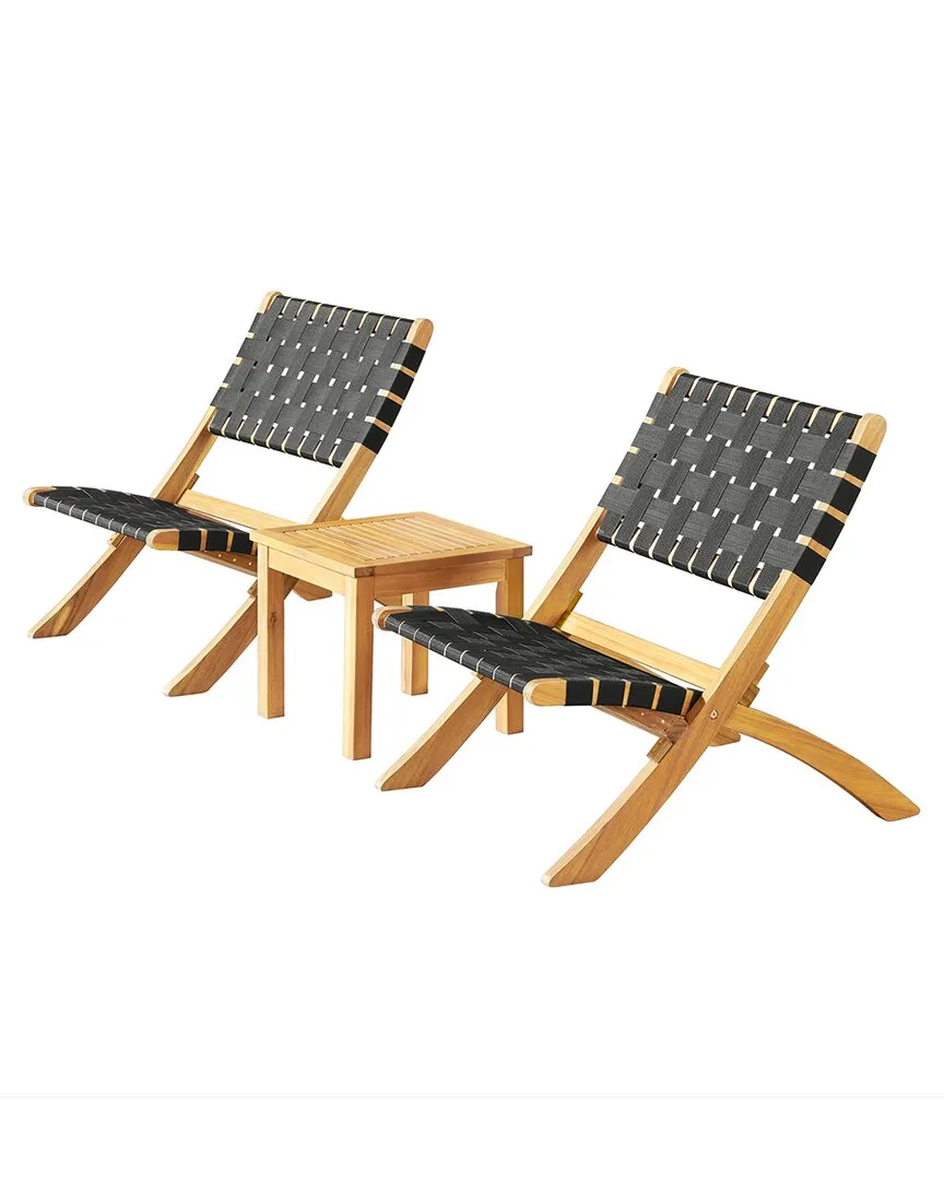 Furniture Barre 3pc Outdoor Bistro Set In Natural