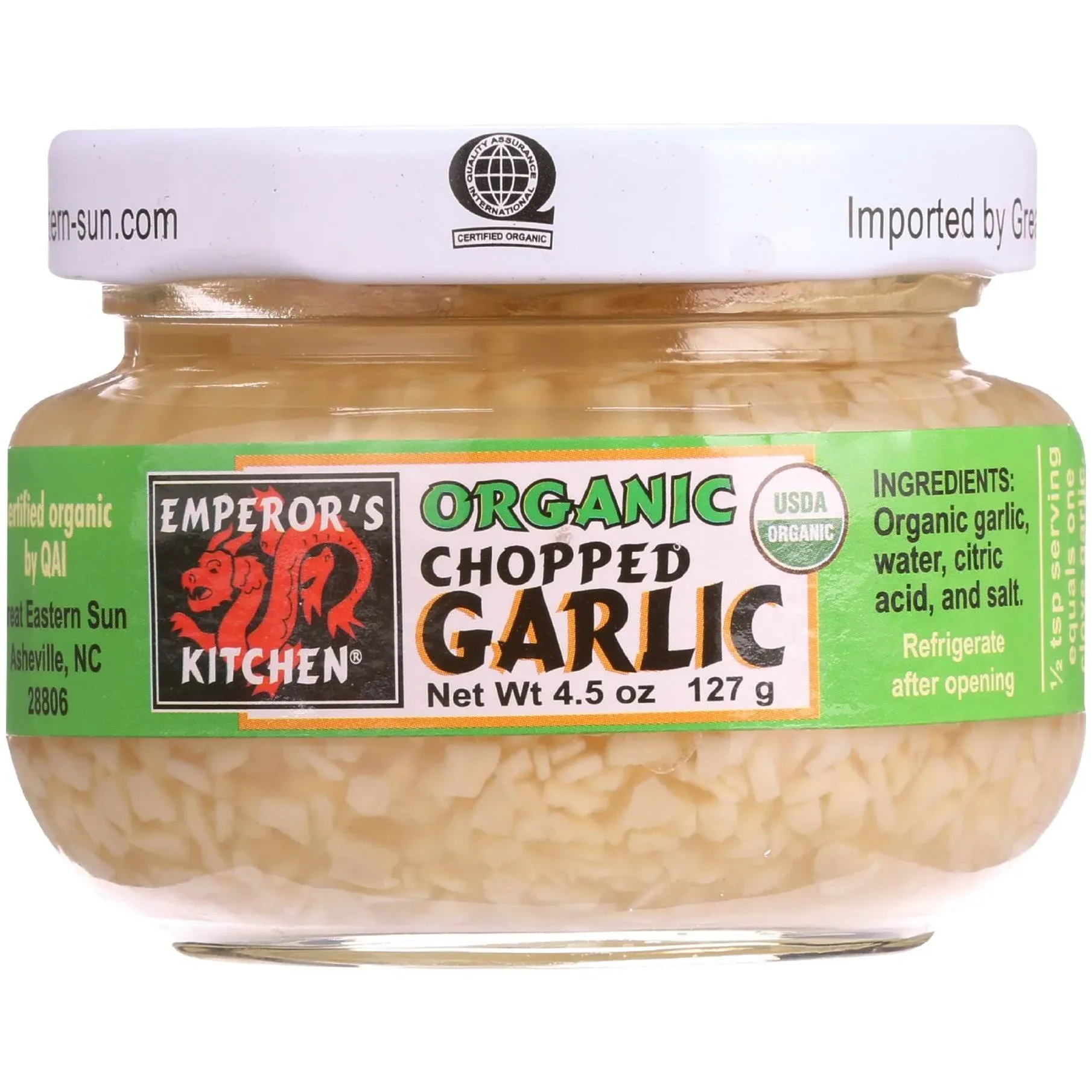 Emperors Kitchen Garlic, Organic, Chopped - 4.5 oz