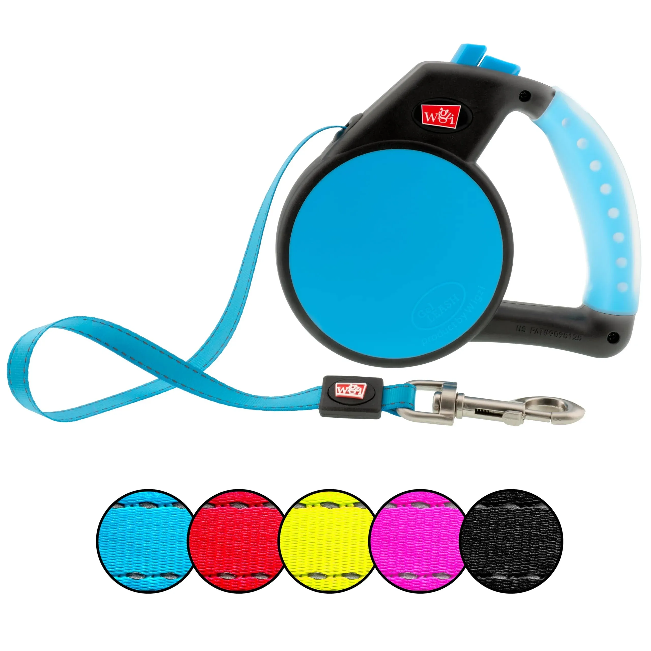 Wigzi SMLGL-BL Gel Retractable Dog Leash for Dogs Upto 26 lb Small B