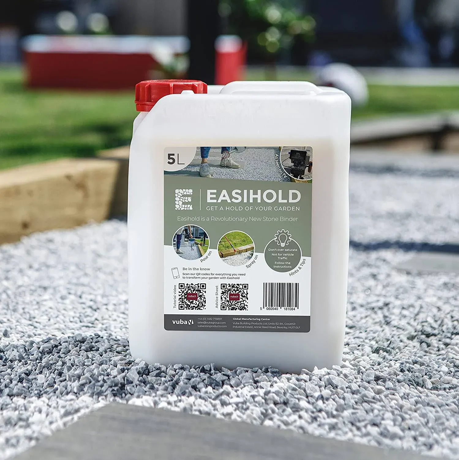 EASIHOLD Rocks - 1.3 Gal Gravel Glue for Pea Gravel, Rock Glue and Mulch Glue in XL Saver Size. Lasts up to 3 Years, Non Toxic, Ready to Use, Fast Drying.